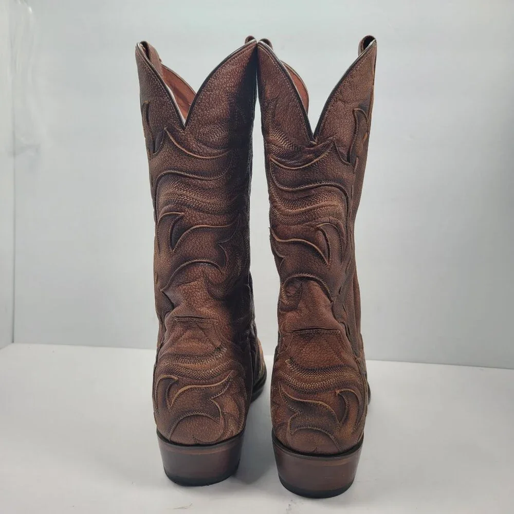 Dan Post Men's Brown Racer Leather Western Boots DP2571 US Size 13D - Picture 5 of 12